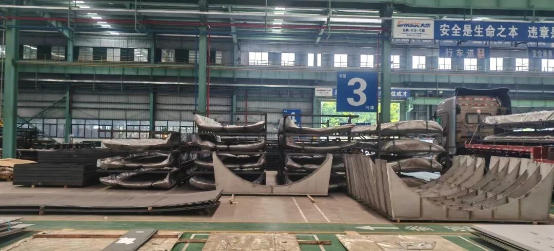 Customized dump truck components ready for shipment