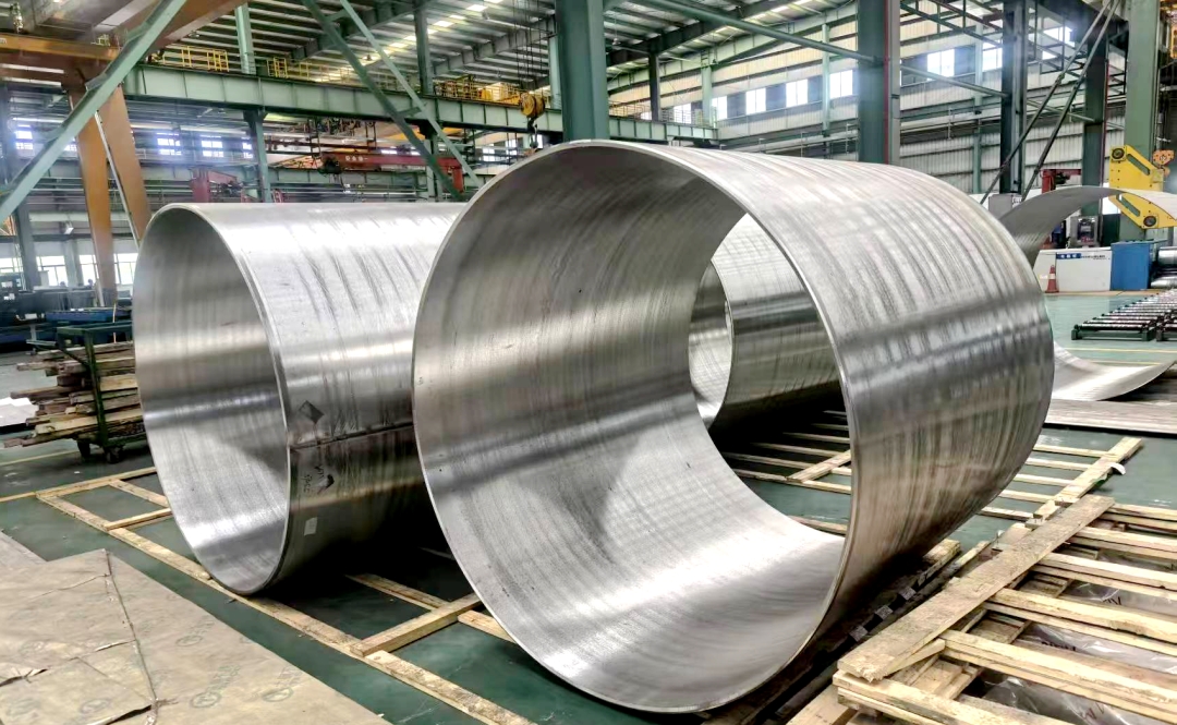 Rolled cylindrical shells prepared for export delivery 1