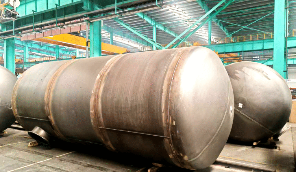 Tank fabrication in progress at workshop 1
