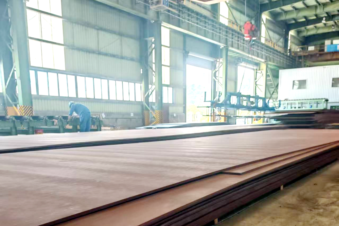 Steel plates processed and prepared for customer delivery