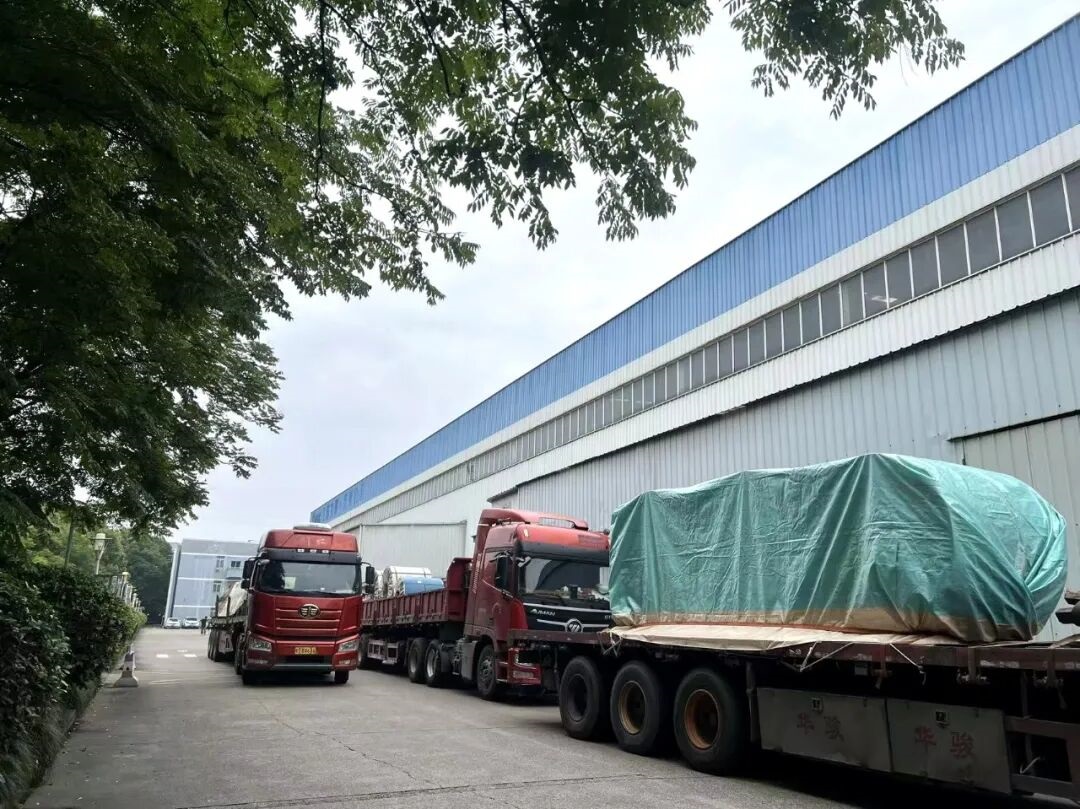 Trucks lined up for shipment
