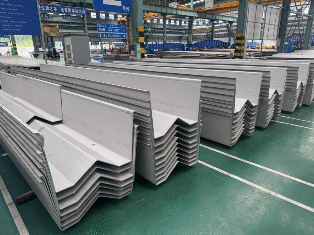 Large stainless steel components after precision bending Large stainless steel components after precision bending