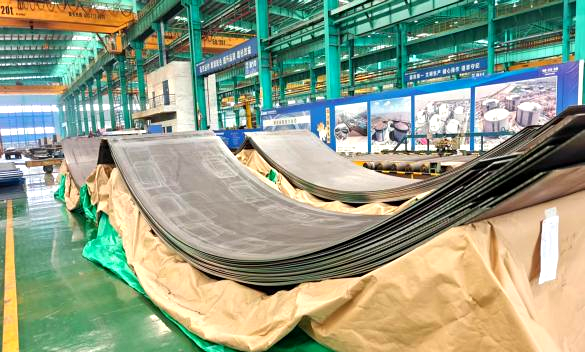 Large tank components undergoing precision forming processes Large tank components undergoing precision forming processes